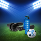 Inteligentna klamka elektroniczna PSG LUMA - czarna, Bluetooth, WiFi, Smart Life (Tuya) + butelka motywacyjna z tritanu 1 l (niebieska)