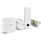Inteligentny zamek Tedee Lock PRO - srebrny + mostek Tedee Bridge + biała klawiatura Tedee 2.0 + wkładka EXXO SMART M G61/61, z zabierakiem i gałką