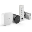 Inteligentny zamek Tedee Lock PRO (grafitowy) w zestawie z mostkiem wkładką modułową SLR 30-61/37-68 mm (typ C) oraz białą klawiaturą Tedee 2.0