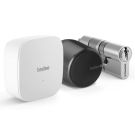 Zestaw inteligentny zamek Tedee Lock GO2 (aluminium) grafitowy z czarnym przyciskiem + Tedee Bridge Wi-Fi + wkładka modułowa SLR 30-61/30 mm (typ A)