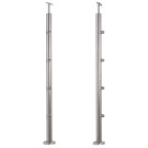 Słupek balustradowy przelotowy ze stali nierdzewnej – fi 42,4/ H1060 mm/ 1102,4 mm/ 4 uchwyty, szlifowany