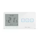 Szklany regulator pokojowy + włącznik trójpolowy TechSterowniki SINUM WSR-03P Prawa Biały (WG.23.0017)