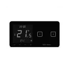 Szklany regulator pokojowy + włącznik dwupolowy TechSterowniki SINUM WSR-02P Prawa Czarny (WG.23.0072)