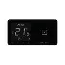 Szklany regulator pokojowy + włącznik jednopolowy TechSterowniki SINUM WSR-01P Prawa Czarny (WG.23.0078)