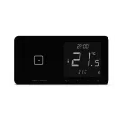 Szklany regulator pokojowy + włącznik jednopolowy TechSterowniki SINUM WSR-01L Lewa Czarny (WG.23.0079)