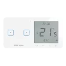 Szklany regulator pokojowy + włącznik dwupolowy TechSterowniki SINUM WSR-02L Lewa Biały (WG.23.0091)