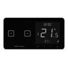 Szklany regulator pokojowy + włącznik dwupolowy TechSterowniki SINUM WSR-02L Lewa Czarny (WG.23.0092)