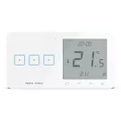 Szklany regulator pokojowy + włącznik trójpolowy TechSterowniki SINUM WSR-03L Lewa Biały (WG.23.0094)