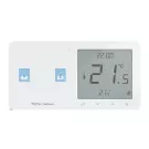 Szklany regulator pokojowy + wyłącznik rolet TechSterowniki SINUM WZR-02L Lewa Biały (WG.23.0096)