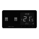 Szklany regulator pokojowy + wyłącznik rolet TechSterowniki SINUM WZR-02L Lewa Czarny (WG.23.0097)