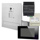 Zestaw wideodomofonowy: skrzynka na listy na głęboki słupek S1201A-SKM + monitor M1021 czarny + zasilacz P28/36 + moduł B5