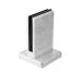 Zdjęcie Uchwyt pionowy aluminiowy do szkła - spigot, 200 x 120 x 42 mm, z maskownicą, szkło 16 - 17,52 mm, surowy