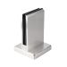 Zdjęcie Uchwyt pionowy aluminiowy do szkła - spigot, 200 x 120 x 42 mm, z maskownicą, szkło 12 - 13,52 mm, satyna