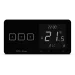 Zdjęcie Szklany regulator pokojowy + włącznik trójpolowy TechSterowniki SINUM WSR-03L Lewa Czarny (WG.23.0095)