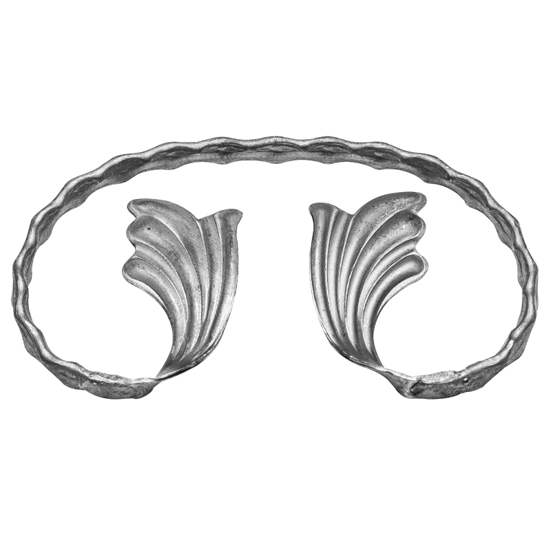 Spirala kuta typu C fakturowana z liściem 12x6 mm H100 x L180 mm