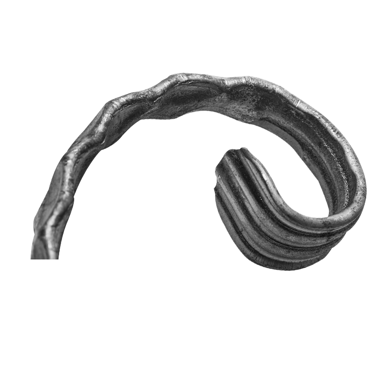 Spirala kuta typu C fakturowana z liściem 12x6 mm H150 x L100 mm prawa
