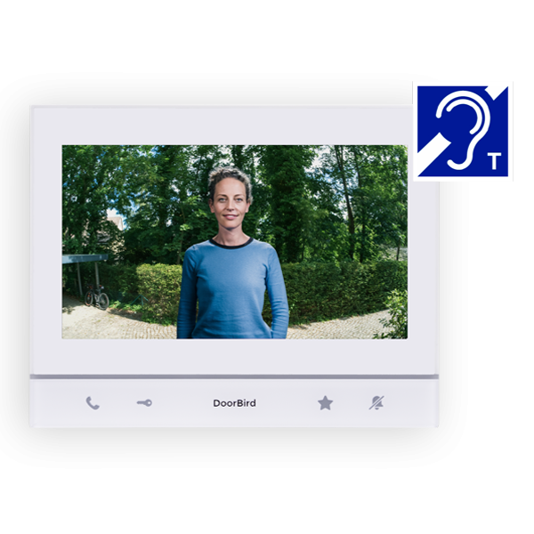 Wewnętrzna stacja wideodomofonowa IP DoorBird A1103T Polar White Edition z ekranem dotykowym i białą ramką wyświetlacza