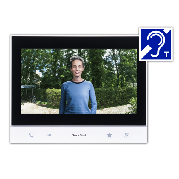 Wewnętrzna stacja wideodomofonowa IP DoorBird A1103T White Edition z ekranem dotykowym i czarną ramką wyświetlacza