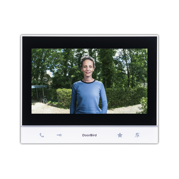 Wewnętrzna stacja wideodomofonowa IP DoorBird A1103 White Edition z czarną ramką wyświetlacza