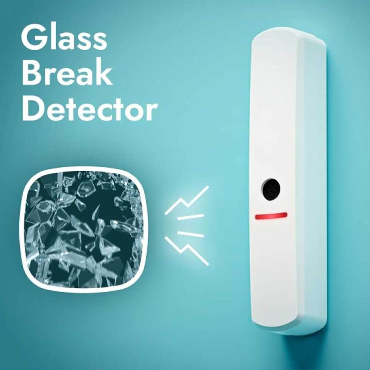 Bezprzewodowa czujka zbicia szyby SATEL BE WAVE - biała Glass Break Detector AGD-200 ABAX2
