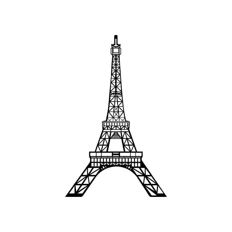 Wieża Eiffla – metalowa ozdoba ścienna 700x440x2 mm