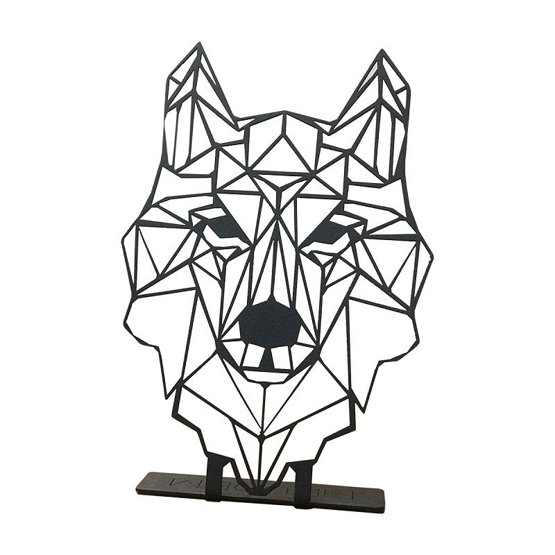 Pies geometryczny - metalowa ozdoba stojąca 300x200x2 mm