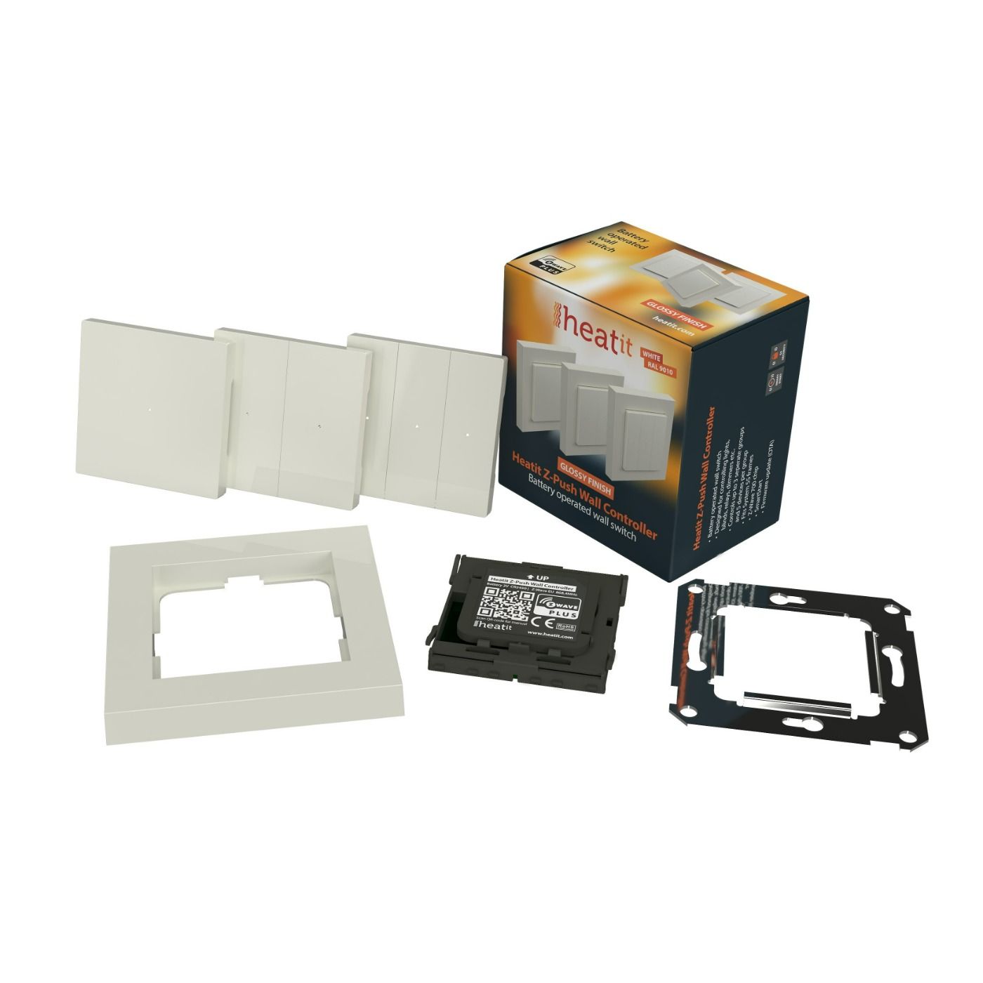 Heatit Z-Push Wall Controller Z-Wave 700 series (White RAL 9010)