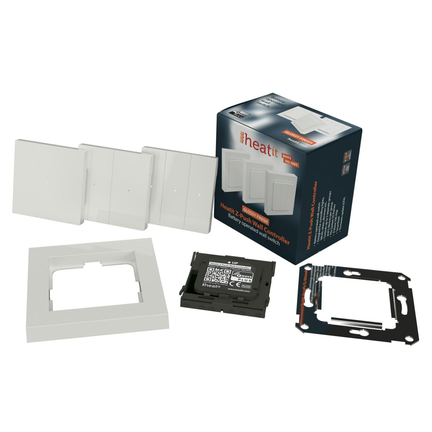 Heatit Z-Push Wall Controller Z-Wave 700 series (White RAL 9003)