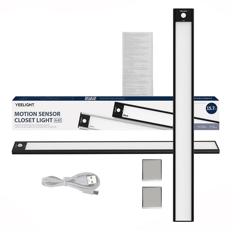 Lampka do szafy z czujnikiem ruchu Yeelight Closet Light - o długości 40 cm, czarna, 4000K