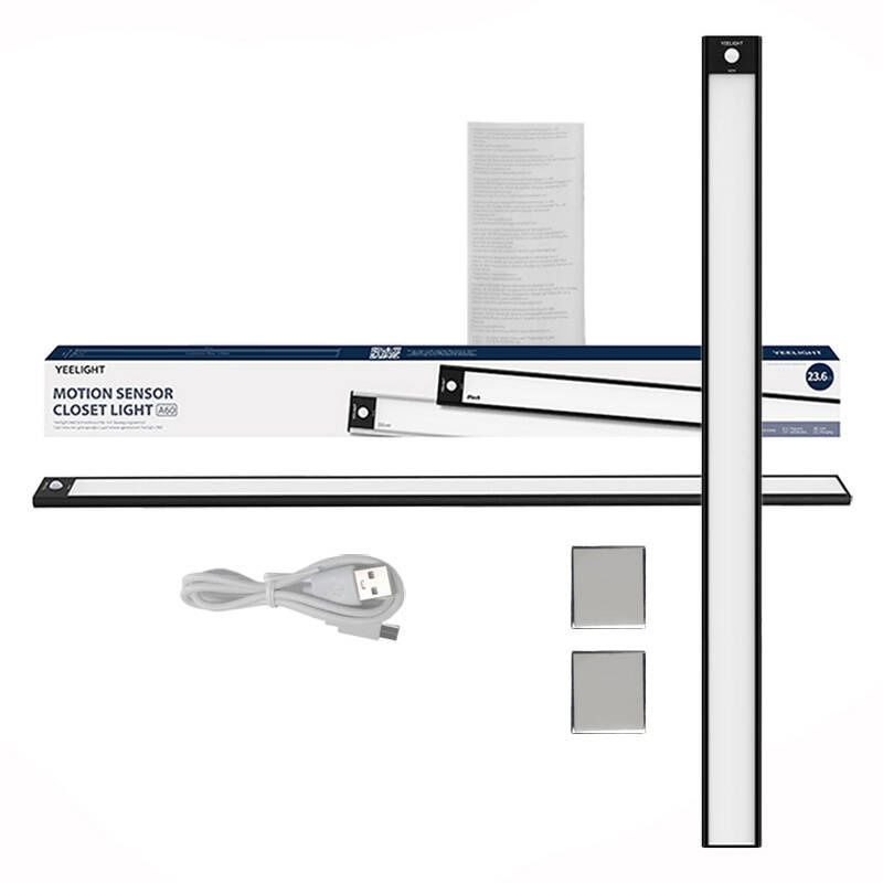 Lampka do szafy z czujnikiem ruchu Yeelight Closet Light - o długości 60 cm, czarna, 4000K