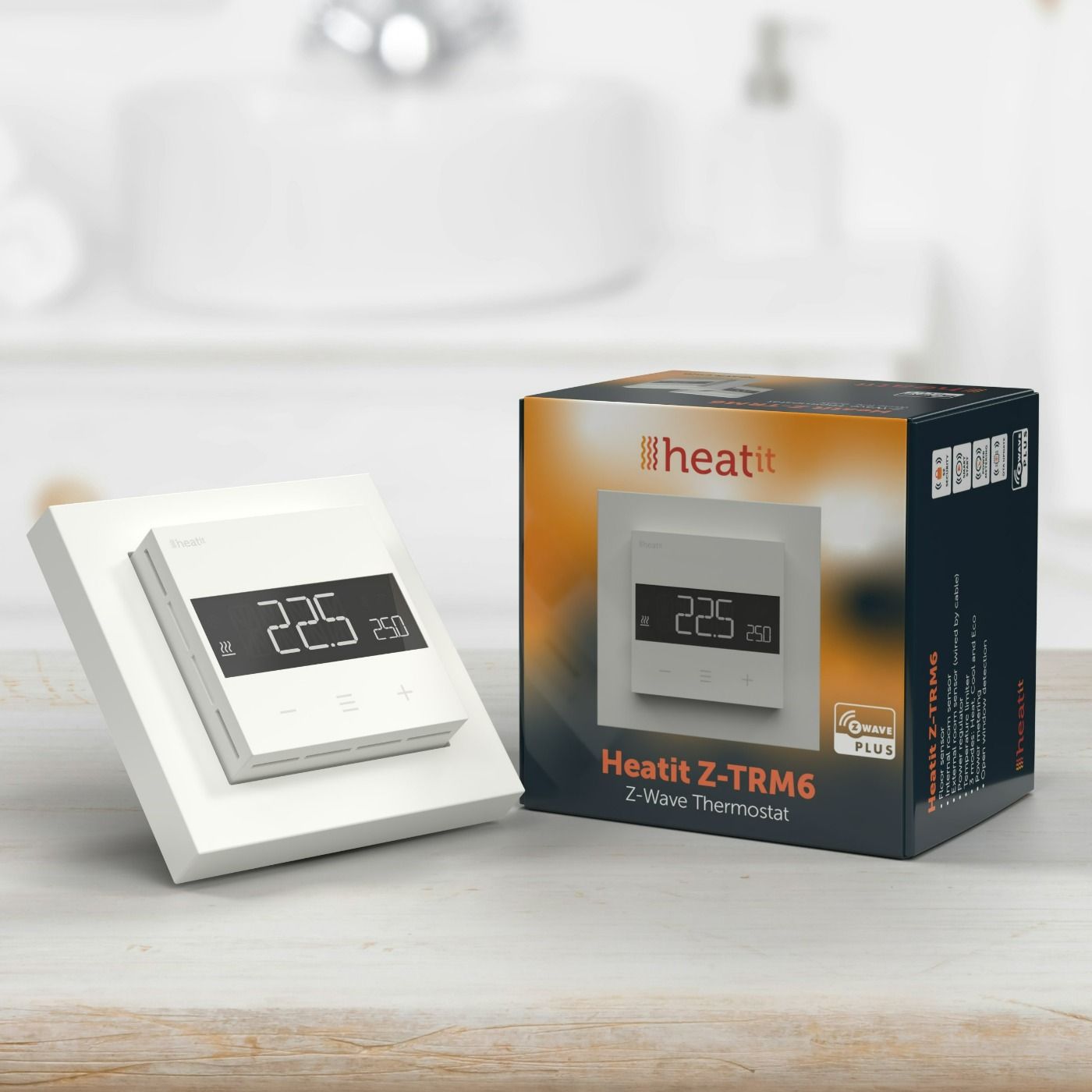 Termostat pokojowy HeatIt Z-TRM6 Thermostat Z-Wave 800 series (White RAL 9003) biały
