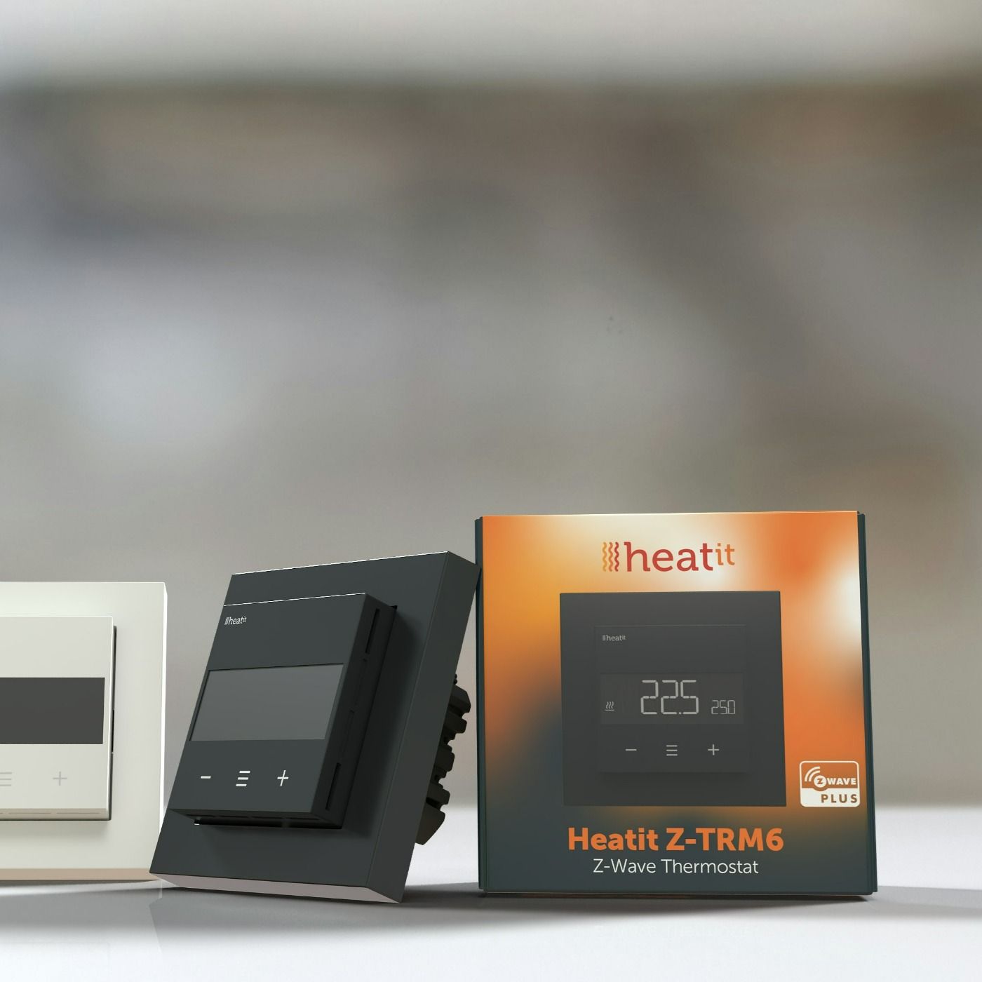 Termostat pokojowy Heatit Z-TRM6 Thermostat Z-Wave 800 series (Black Matt) czarny