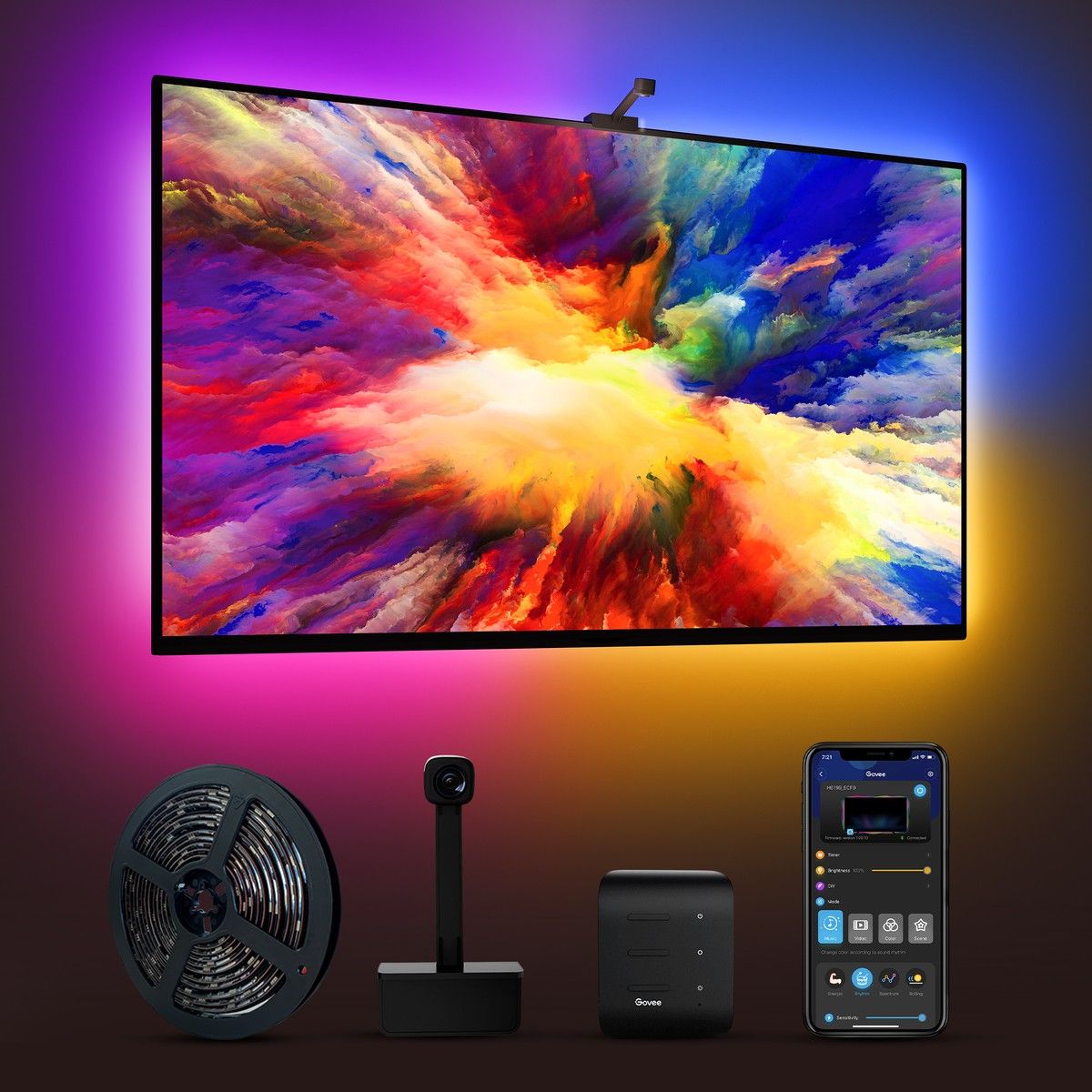 Taśma LED Govee TV backlight dla TV 75-85 cali, Wi-Fi, Bluetooth, RGBIC (H6199)