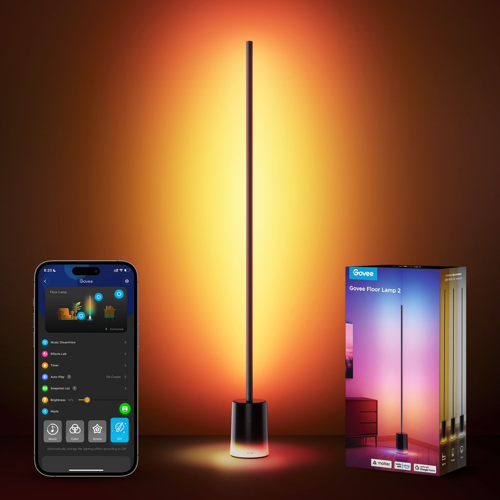 Lampa podłogowa Govee Floor Lamp RGBICWW, Matter (H607C)