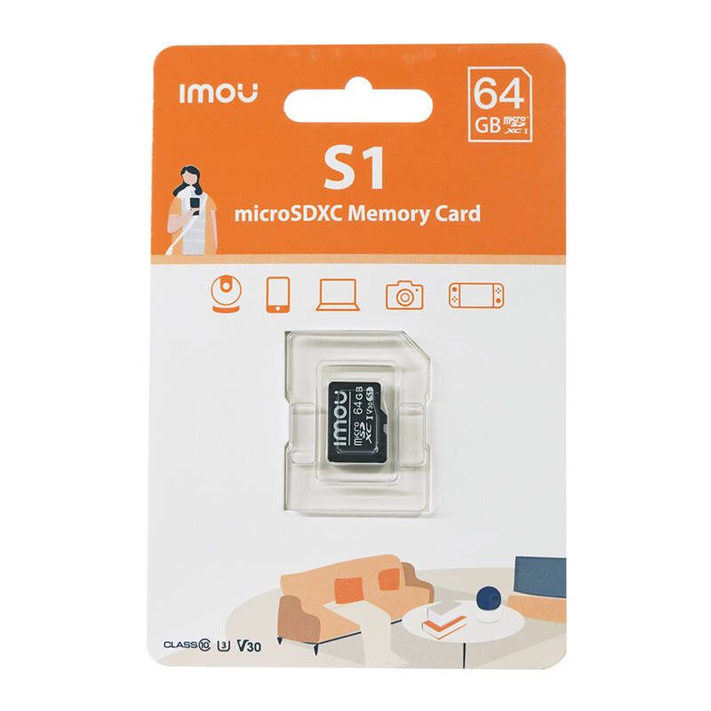 Karta pamięci Imou 64GB microSD do kamer (UHS-I, SDXC, 10/U3/V30, 95/38)