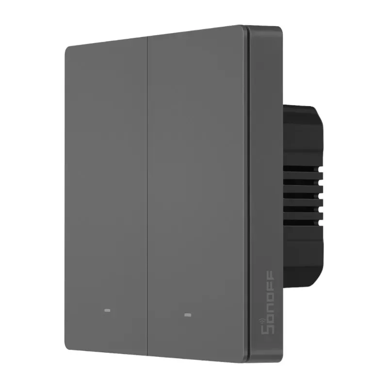 Inteligentny przełącznik ścienny WiFi Sonoff M5 2C - 2-kanałowy, szary 