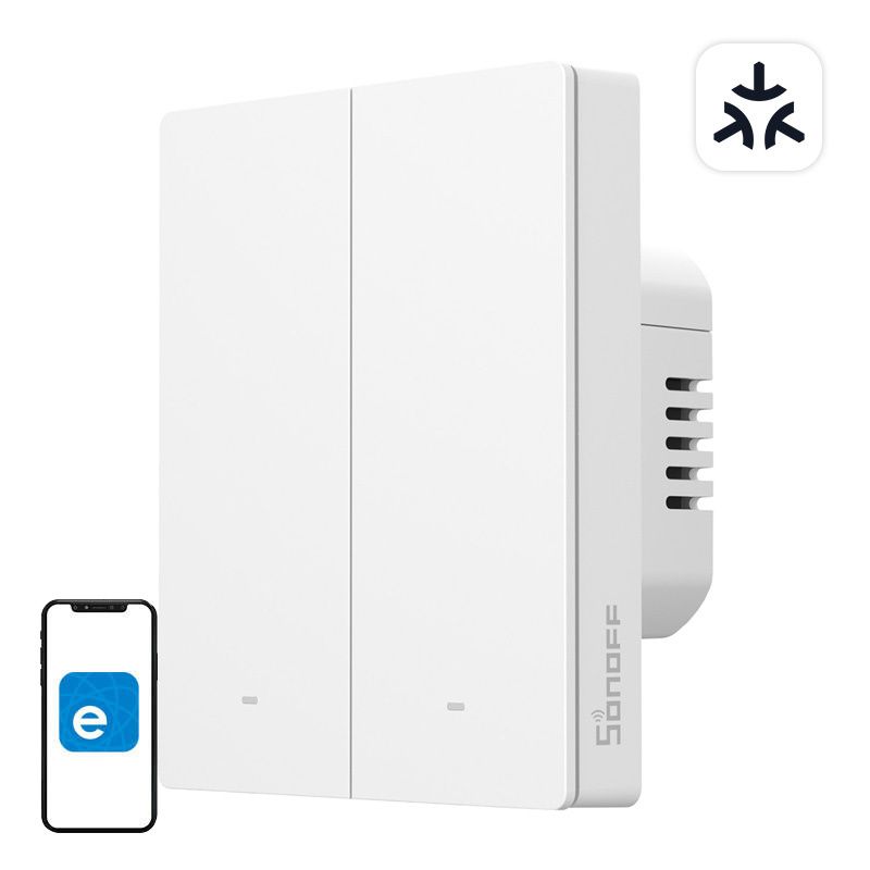 Inteligentny przełącznik ścienny WiFi SONOFF M5-2C-80W Matter (2-kanałowy, do ramki)