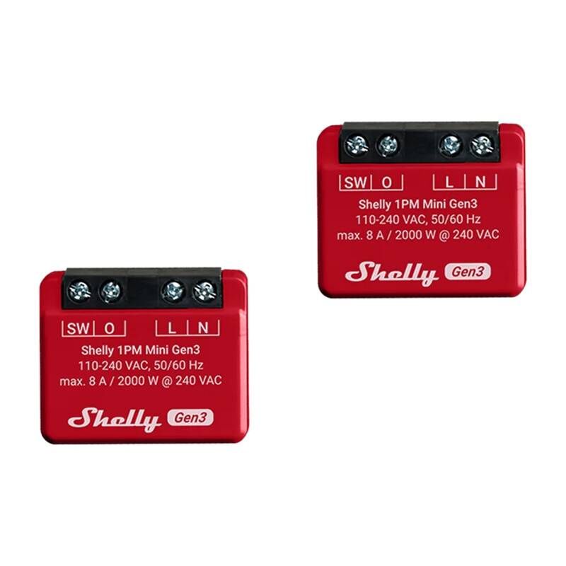 Zestaw 2 Sterowników Shelly 1PM Mini Gen3 WiFi/Bluetooth