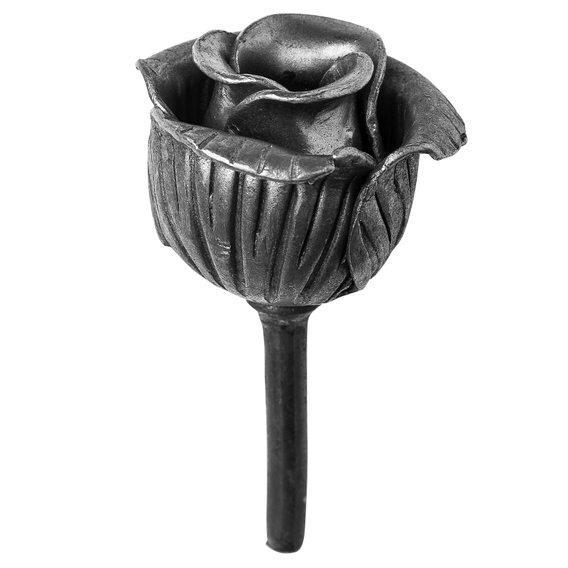 Pączek róży ozdobny stalowy H100 x L70 mm