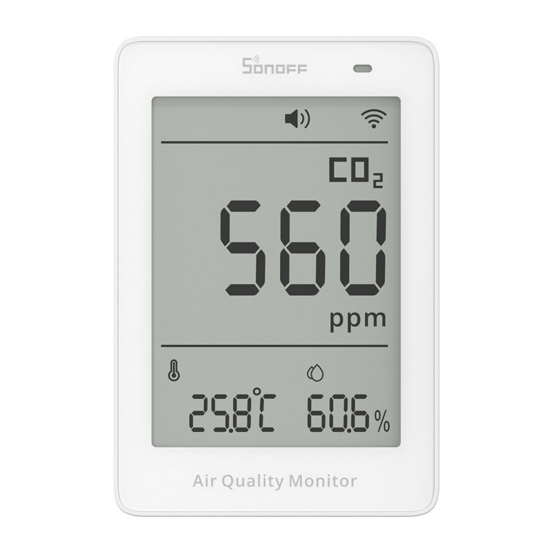 Miernik jakości powietrza WiFi LCD Sonoff AirGuard CO2 (SAWF-08P)