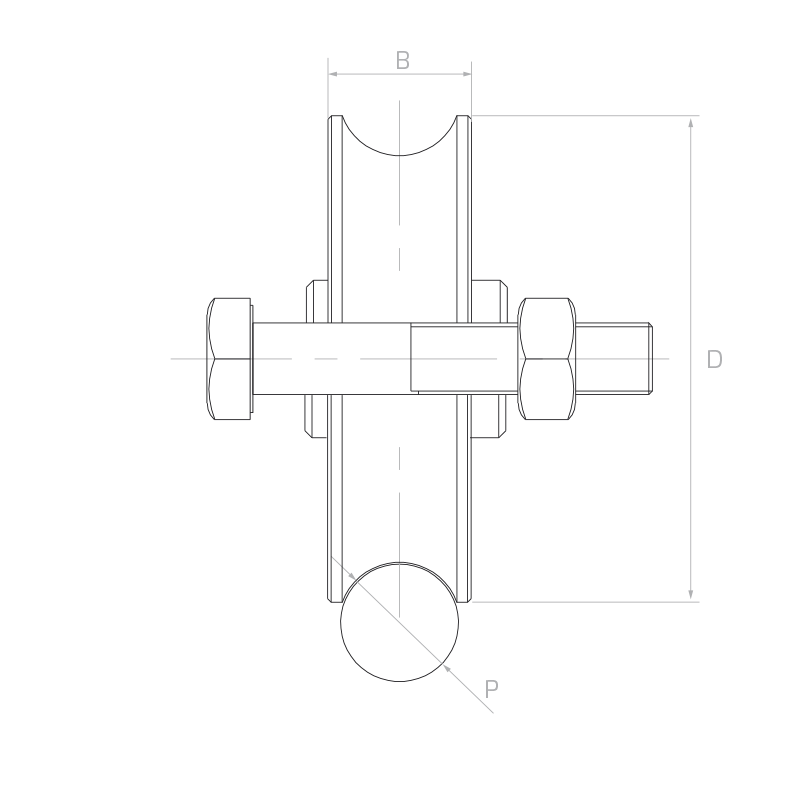 Rolka jezdna stalowa typu "O" – fi 68x16 mm