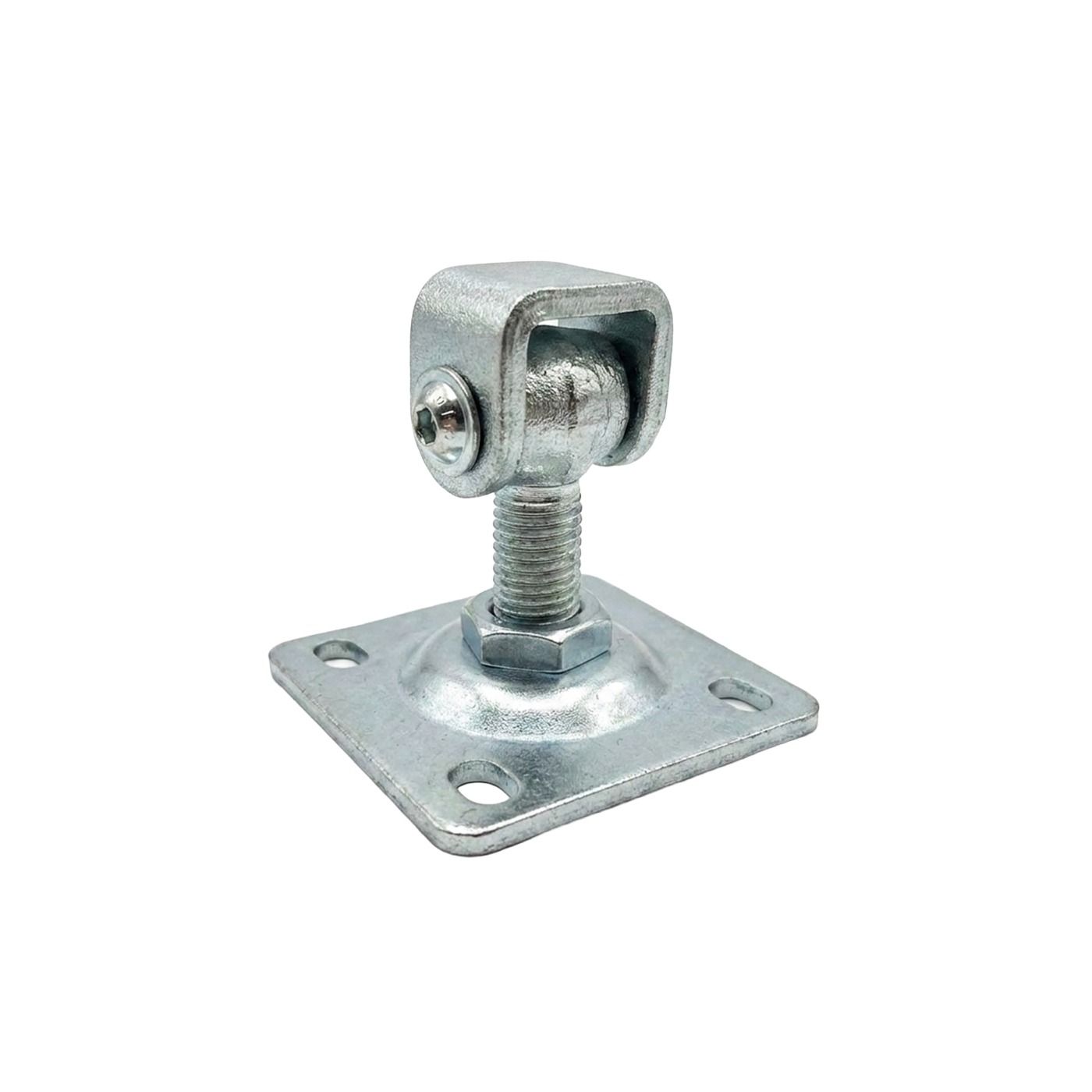 Zawias regulowany M16 z szyldem 75x75x4 mm - ucho ocynkowane 