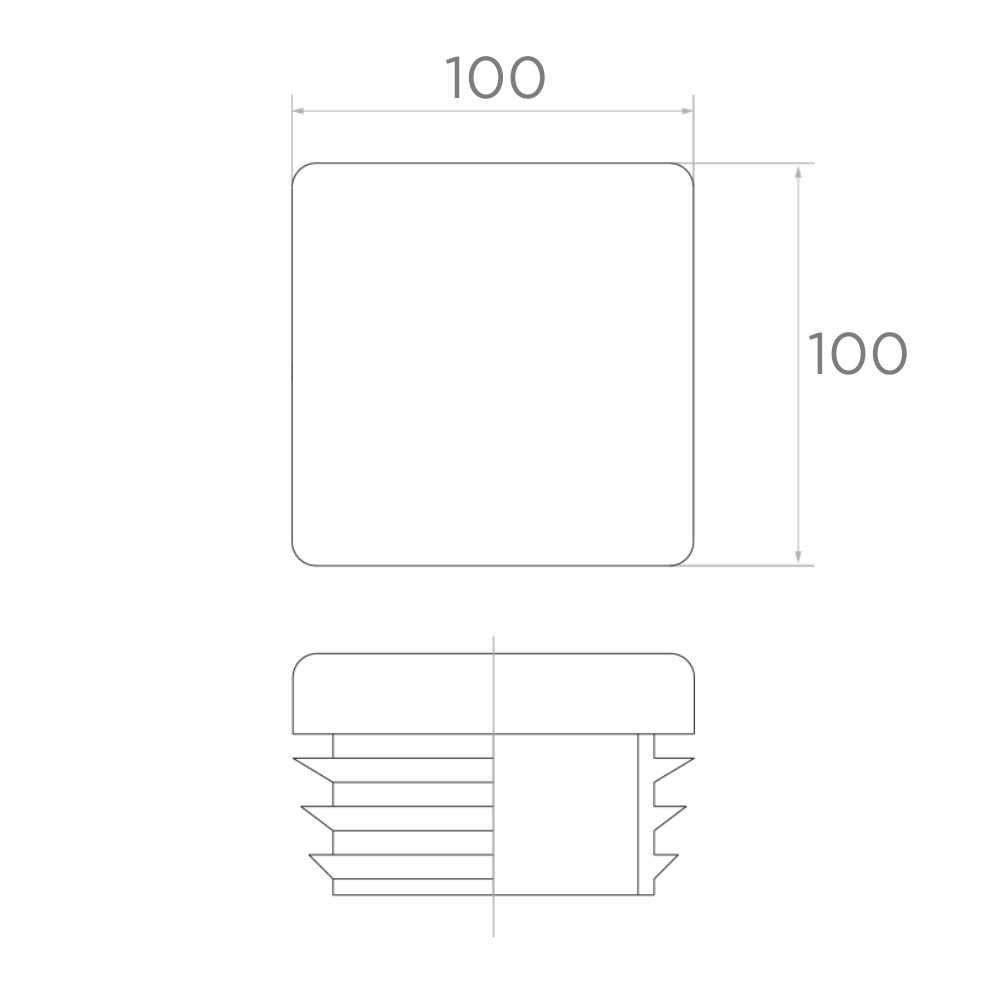 Zaślepka plastikowa do profilu kwadratowego 100x100 mm, antracyt RAL 7016
