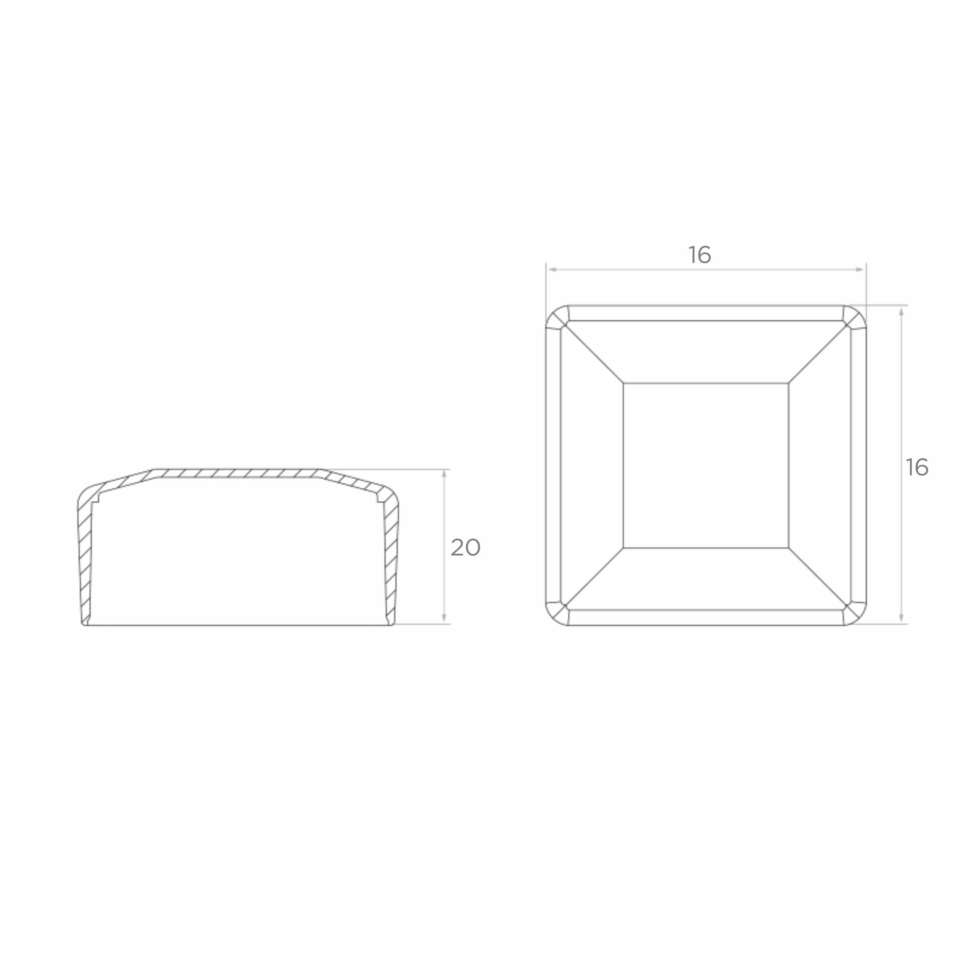 Zaślepka plastikowa kwadratowa zewnętrzna 16x16 mm