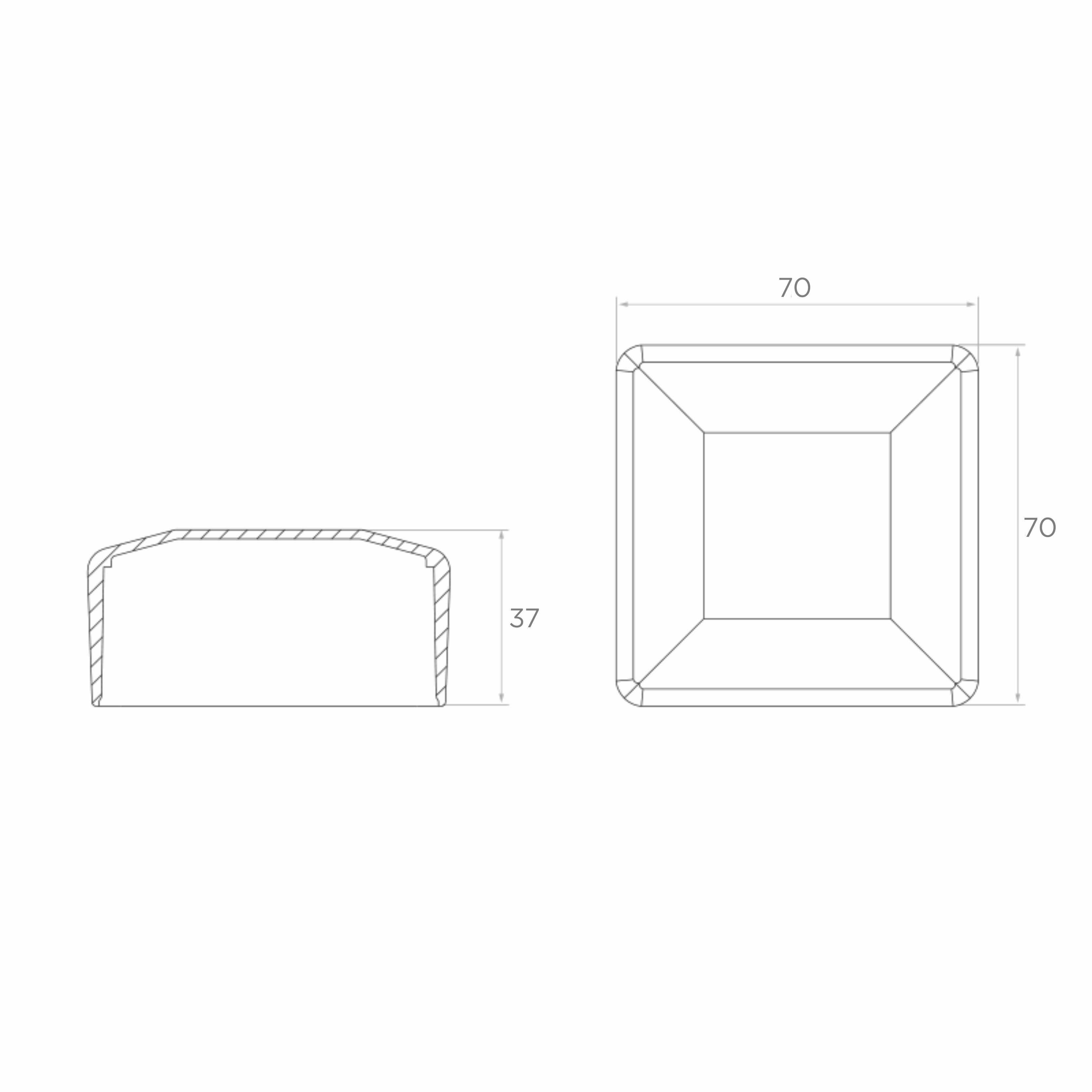 Zaślepka plastikowa kwadratowa zewnętrzna 70x70 mm