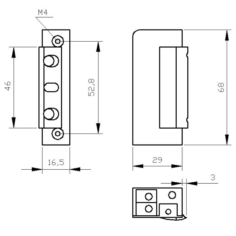 Elektrozaczep symetryczny do furtki lub drzwi 16,5 mm z regulacją, pamięcią i blokadą, 12V