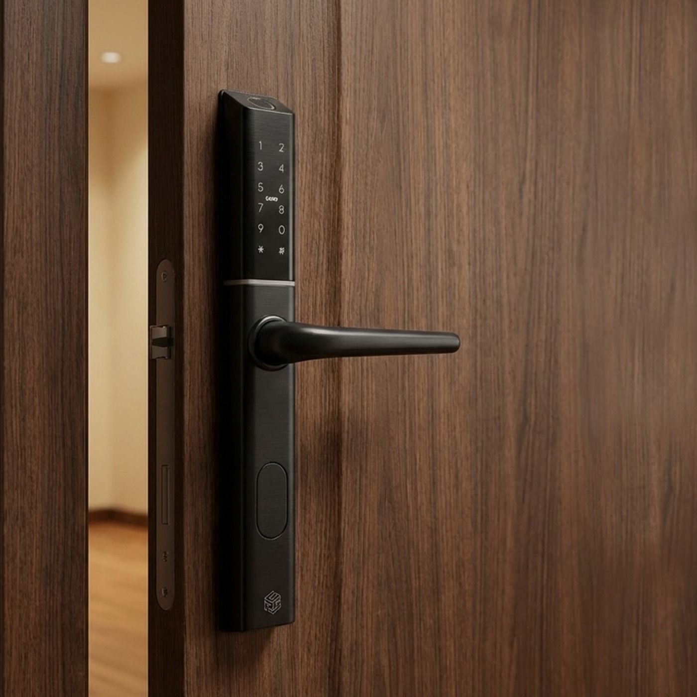 Klamka elektroniczna PSG COLIBRI - czarna, regulowany rozstaw, Bluetooth, Wi-Fi, Smart Life (Tuya)