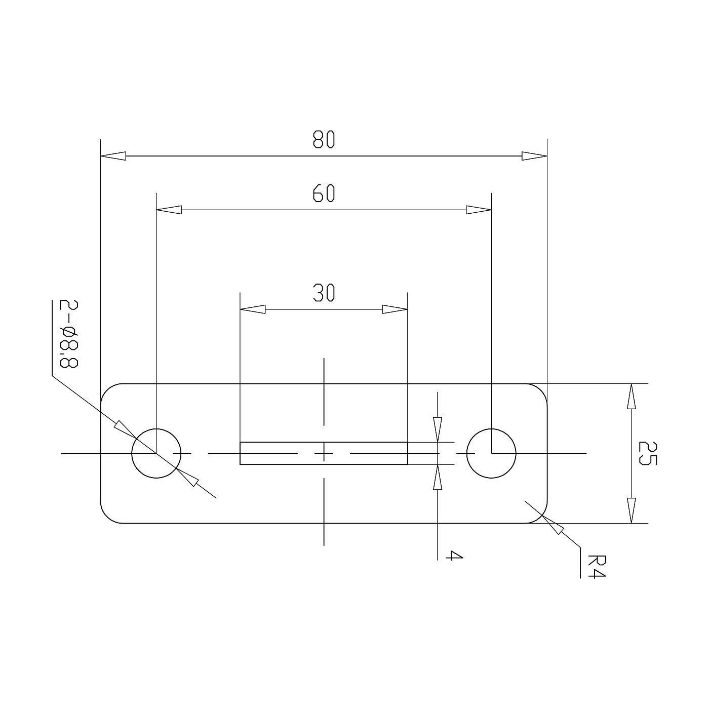 Łącznik przęsła ogrodzeniowego – do przykręcenia H80 x L25 x 3 mm grubości materiału