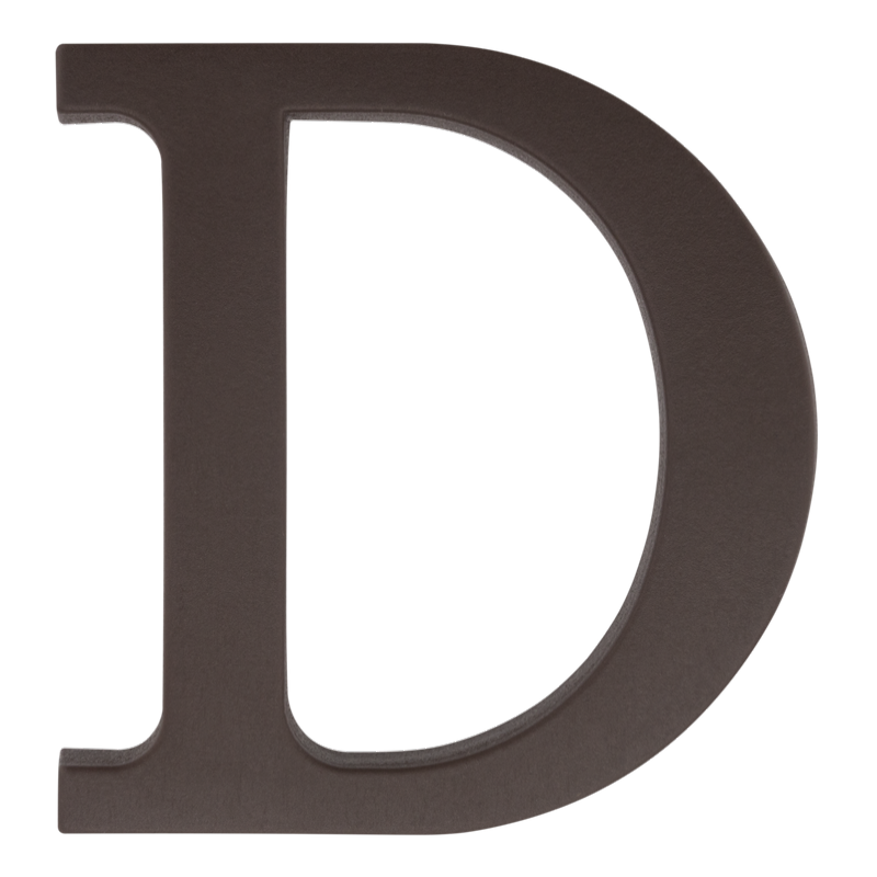 Plastikowa litera na dom "D", 90 mm, brązowa