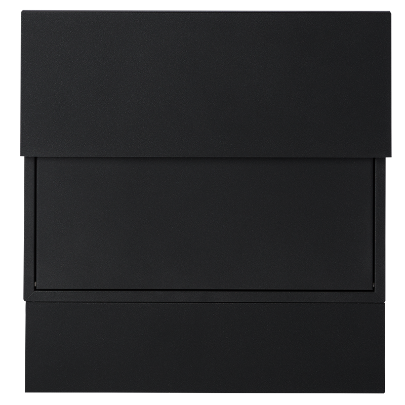 Skrzynka pocztowa natynkowa nowoczesna z rurą na gazety PM 3KR, czarna